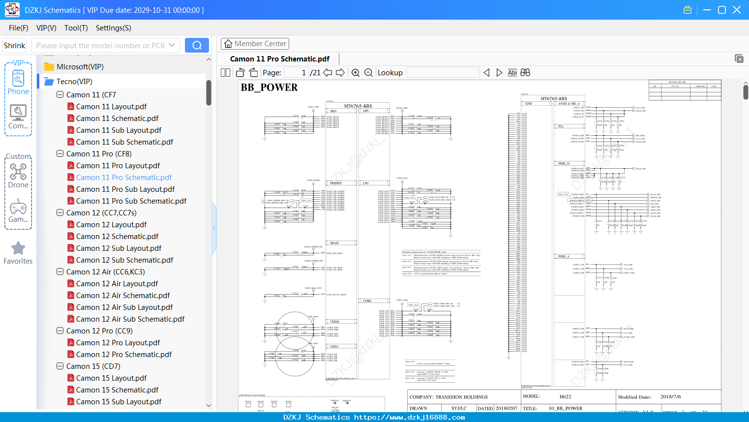 Tecno Camon 11 Pro Schematic
